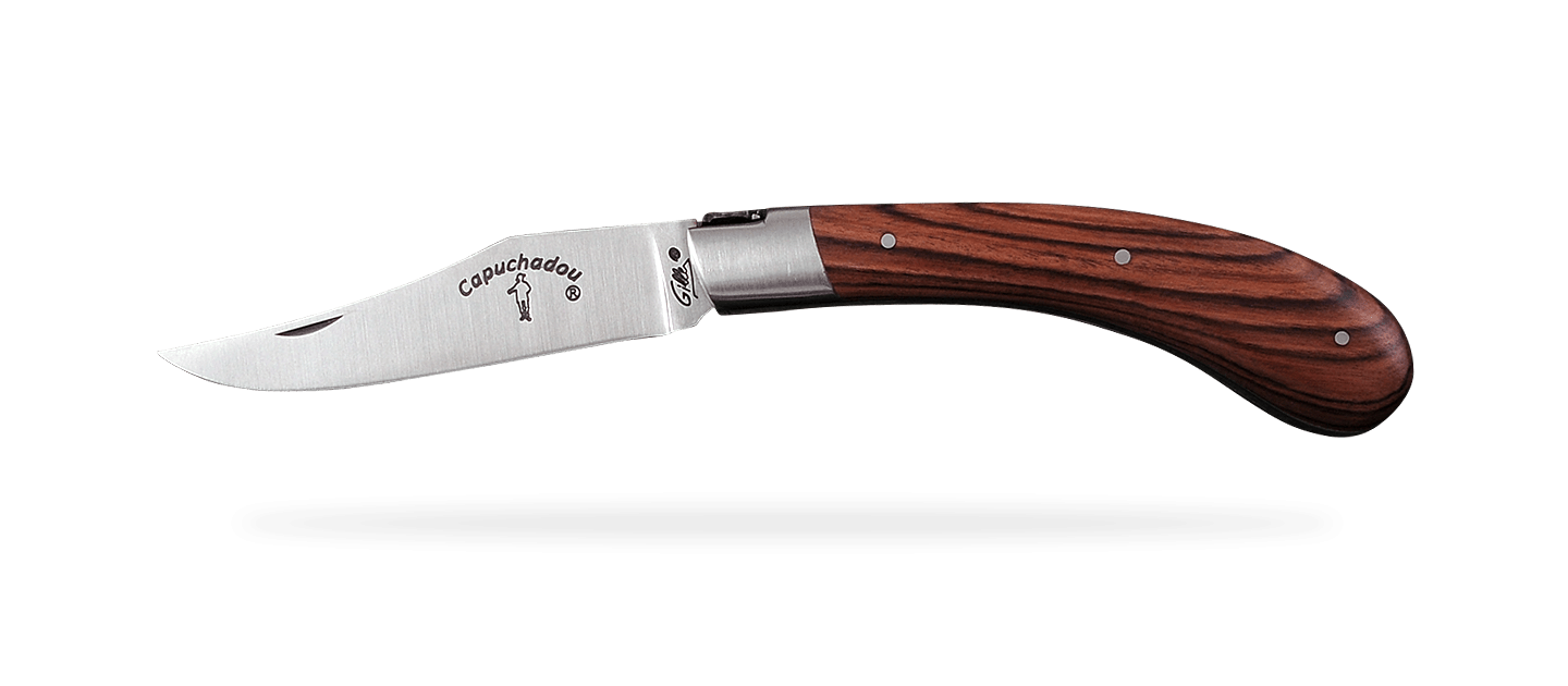 "Le Capuchadou®" 12 cm hand made knife, purplewood