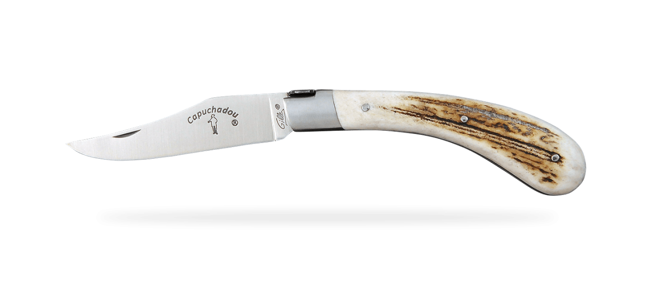 "Le Capuchadou®" 12 cm hand made knife, Stag