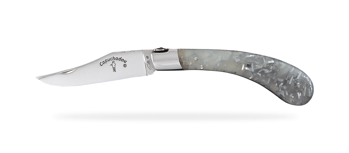 "Le Capuchadou®-Guilloché" 12 cm hand made knife, Phosphorescent