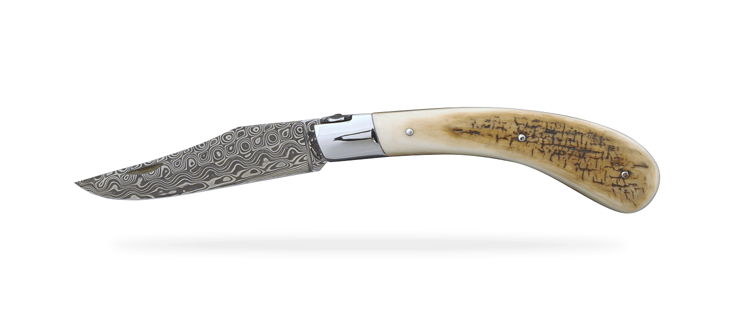 Le Capuchadou® 12 cm, ivoire de Mammouth fossile, Damas "Rose"