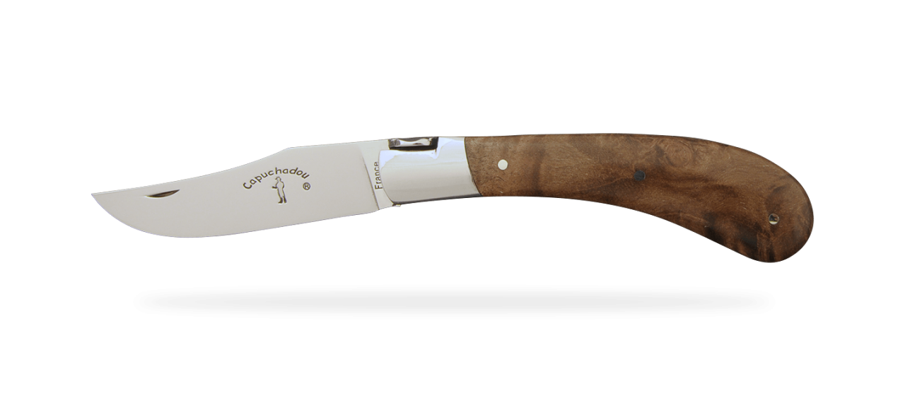 "Le Capuchadou®" 10 cm hand made knife, stabilized maple