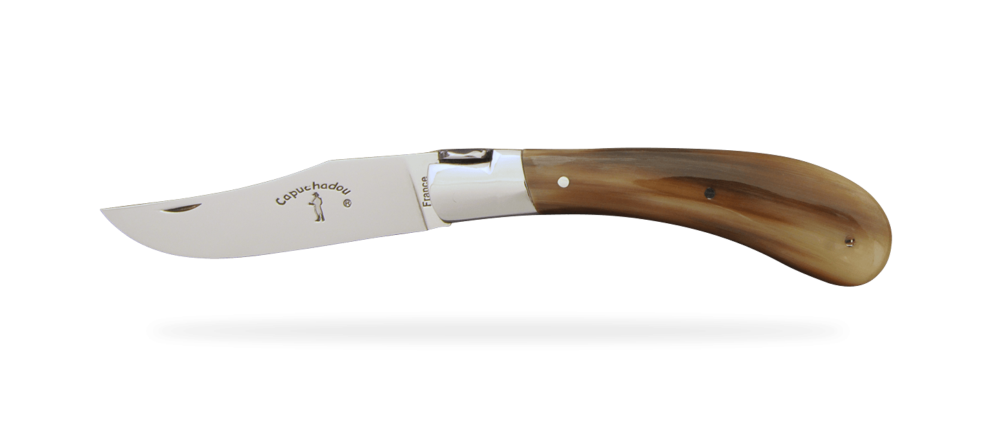 "Le Capuchadou®" 10 cm hand made knife, horn tip