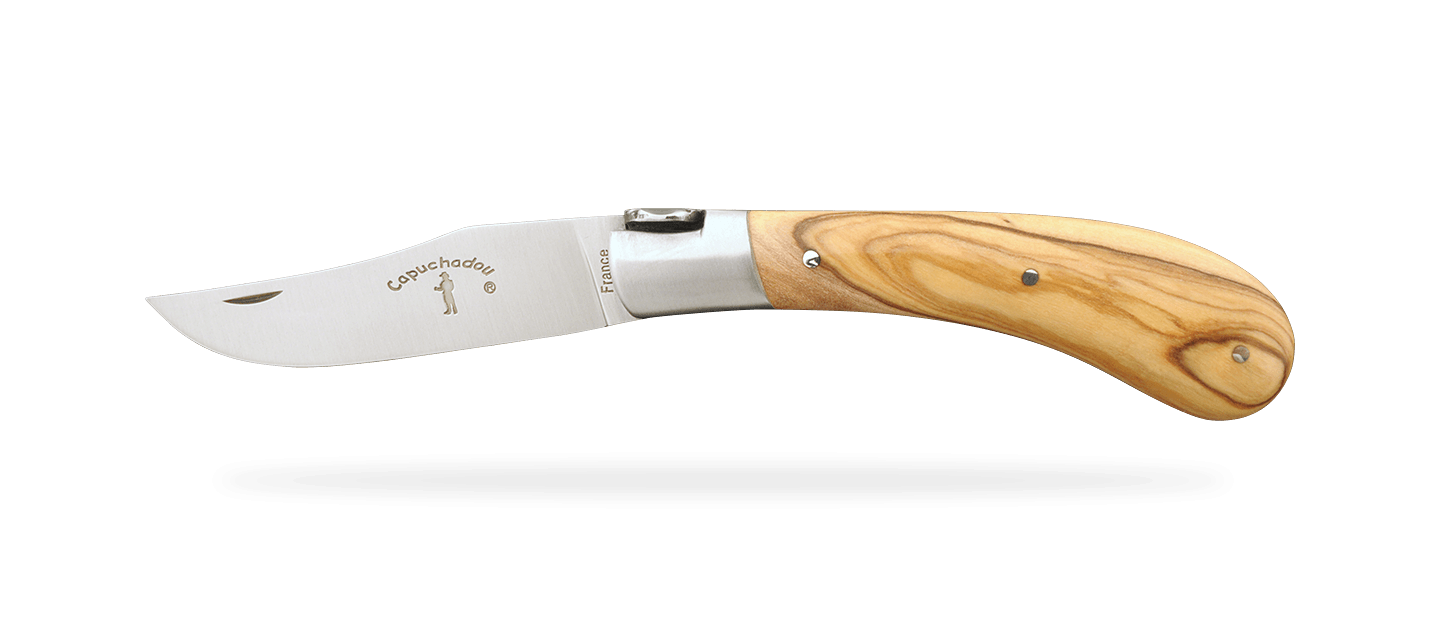 "Le Capuchadou®" 10 cm handmade knife, olivewood