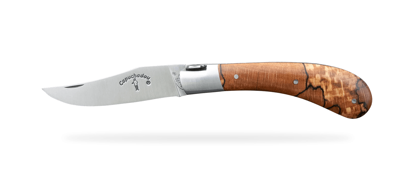 "Le Capuchadou®" 10 cm hand made knife, Stabilized beech