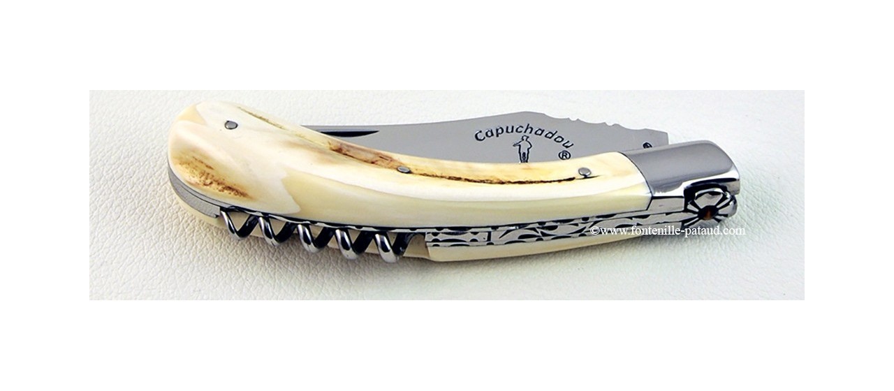 Le Capuchadou 12 cm Tire-bouchon guilloché en ivoire de phacochère
