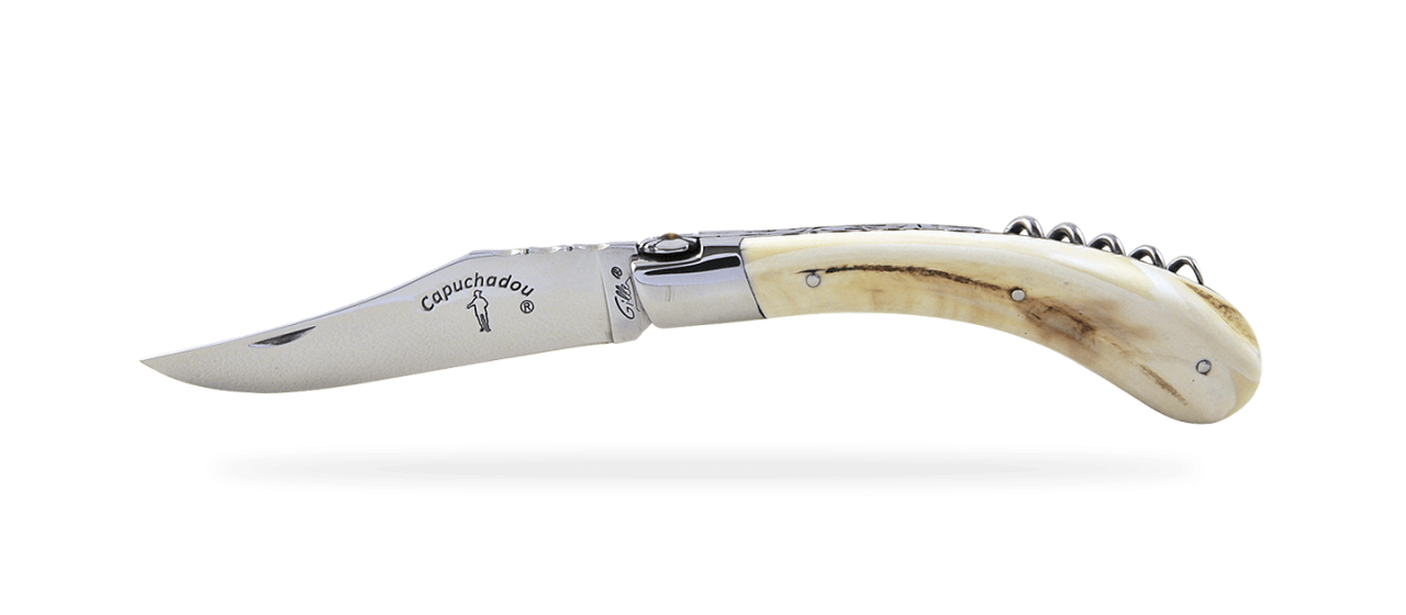 "Le Capuchadou® Guilloché" 12 cm Corkscrew, Warthog ivory