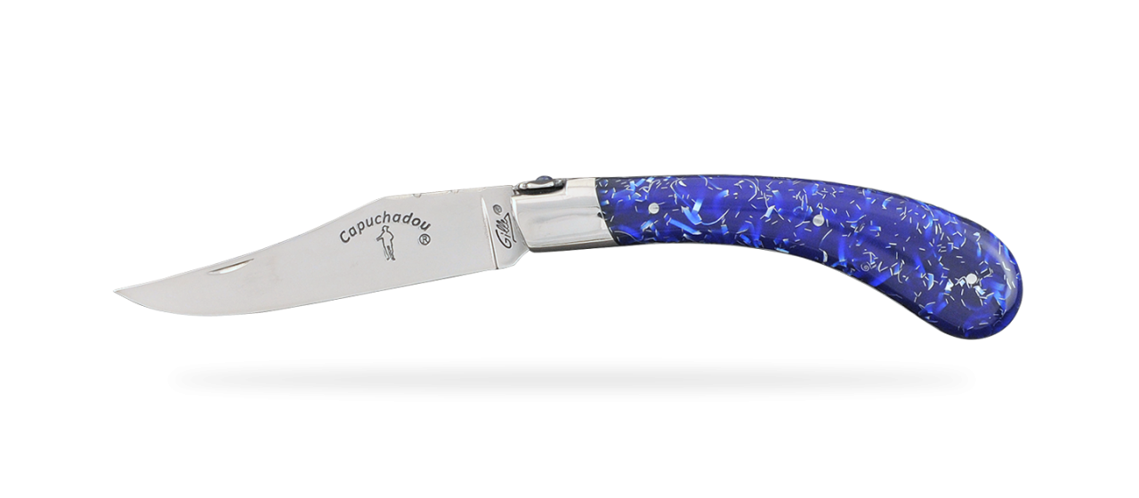 "Le Capuchadou®-Guilloché" 12 cm hand made knife, Thermochromic