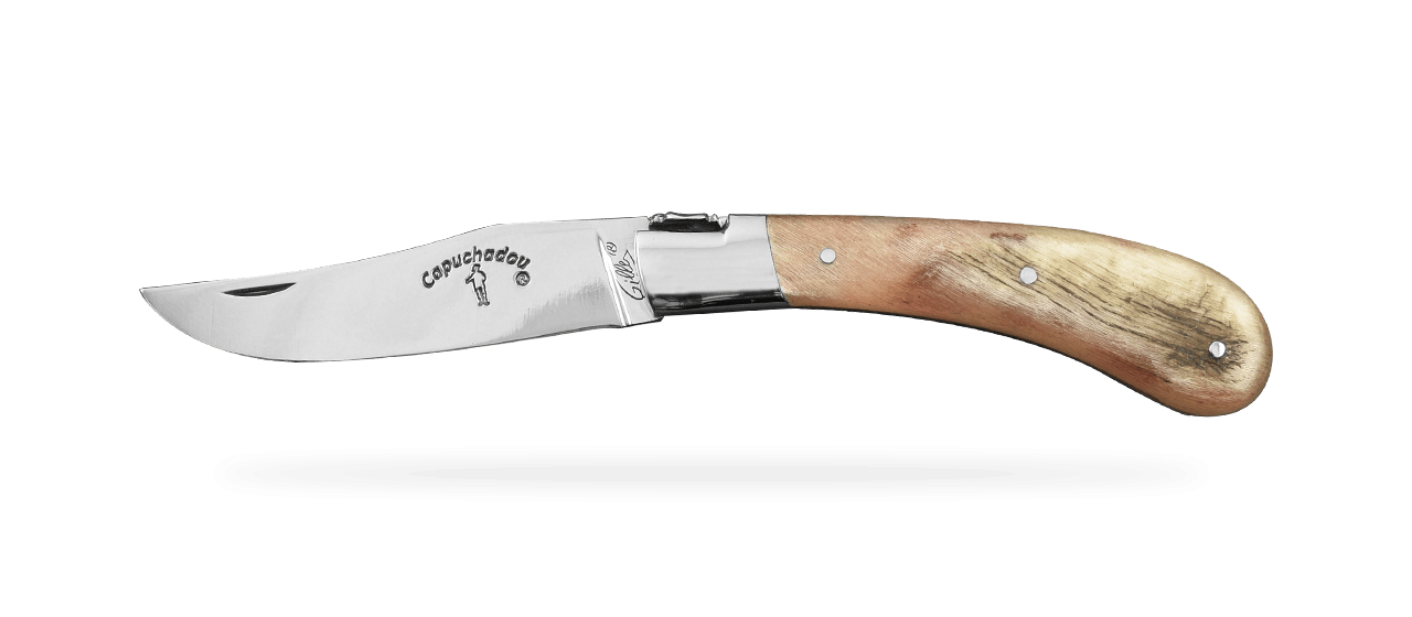 "Le Capuchadou®" 10 cm handmade knife, Ram horn