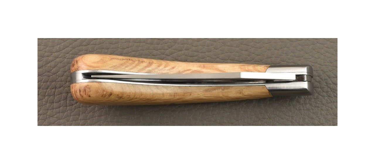 "Le Capuchadou®" 12 cm hand made knife, Green Oak