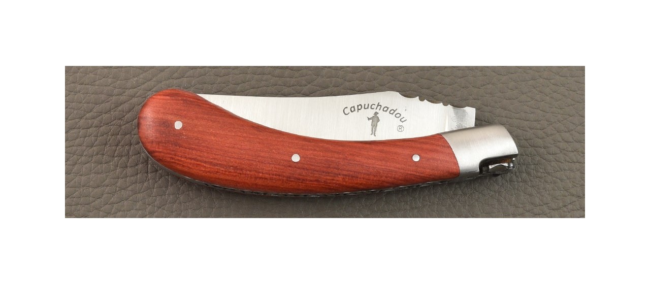 "Le Capuchadou®-Guilloché" 12 cm handmade knife, Rosewood
